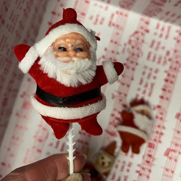 5 chenille fuzzy Santa Clause vintage - Picture 6 of 13